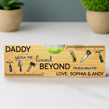 Load image into Gallery viewer, Personalized Wooden Spirit Level Bottle Opener Gift for Dad
