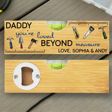 Load image into Gallery viewer, Personalized Wooden Spirit Level Bottle Opener Gift for Dad
