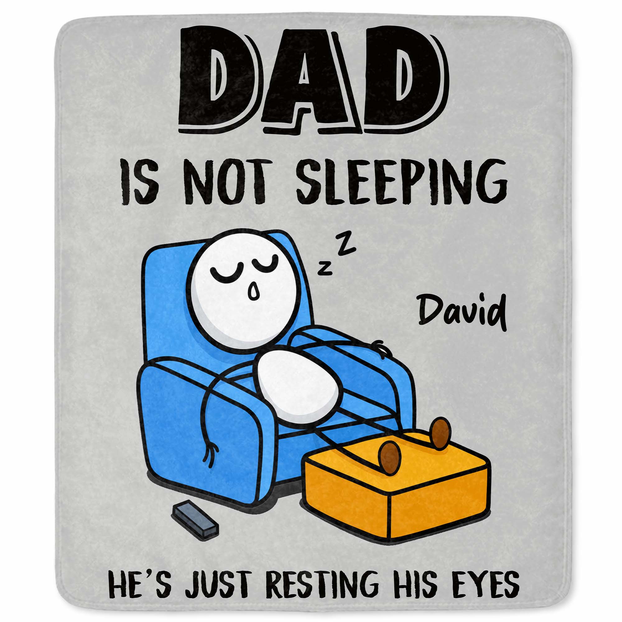 Personalized Fleece Blanket Gift for Dad Custom Name Funny