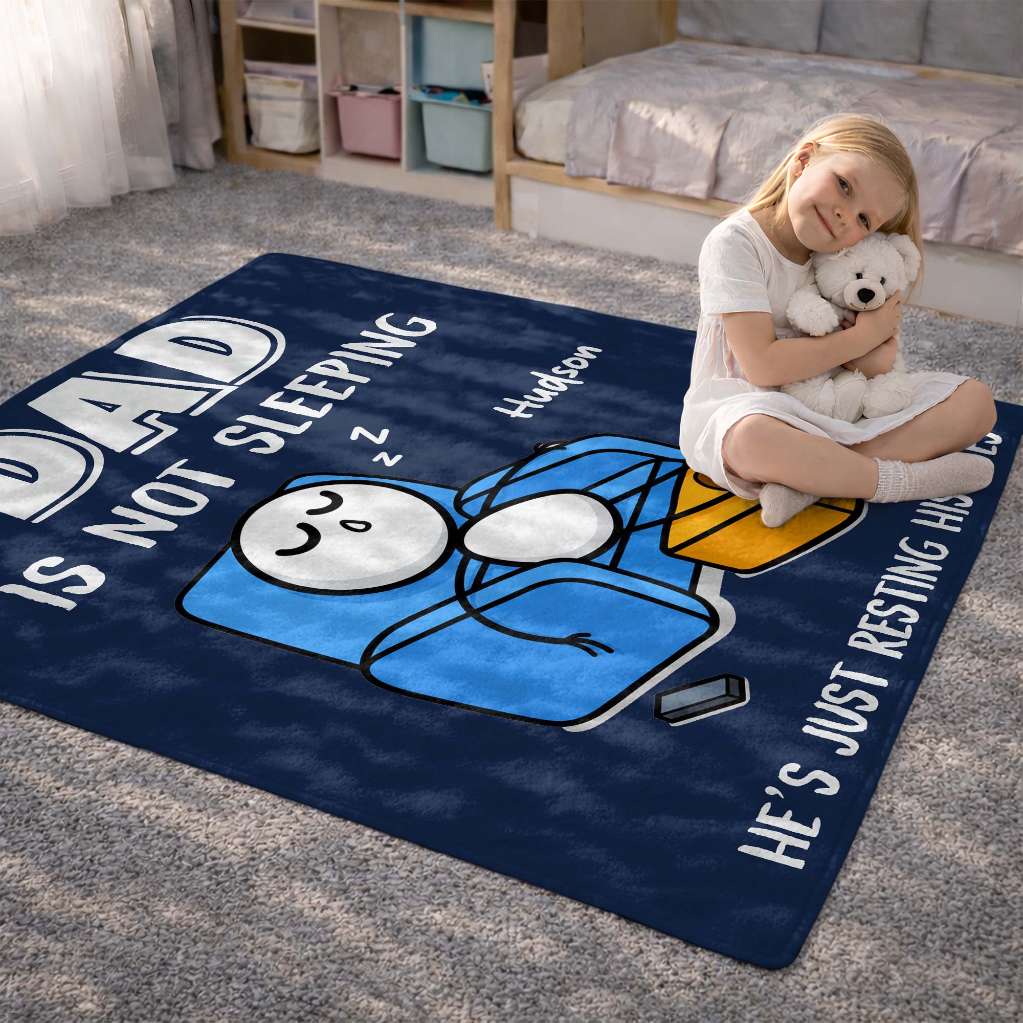 Personalized Fleece Blanket Gift for Dad Custom Name Funny