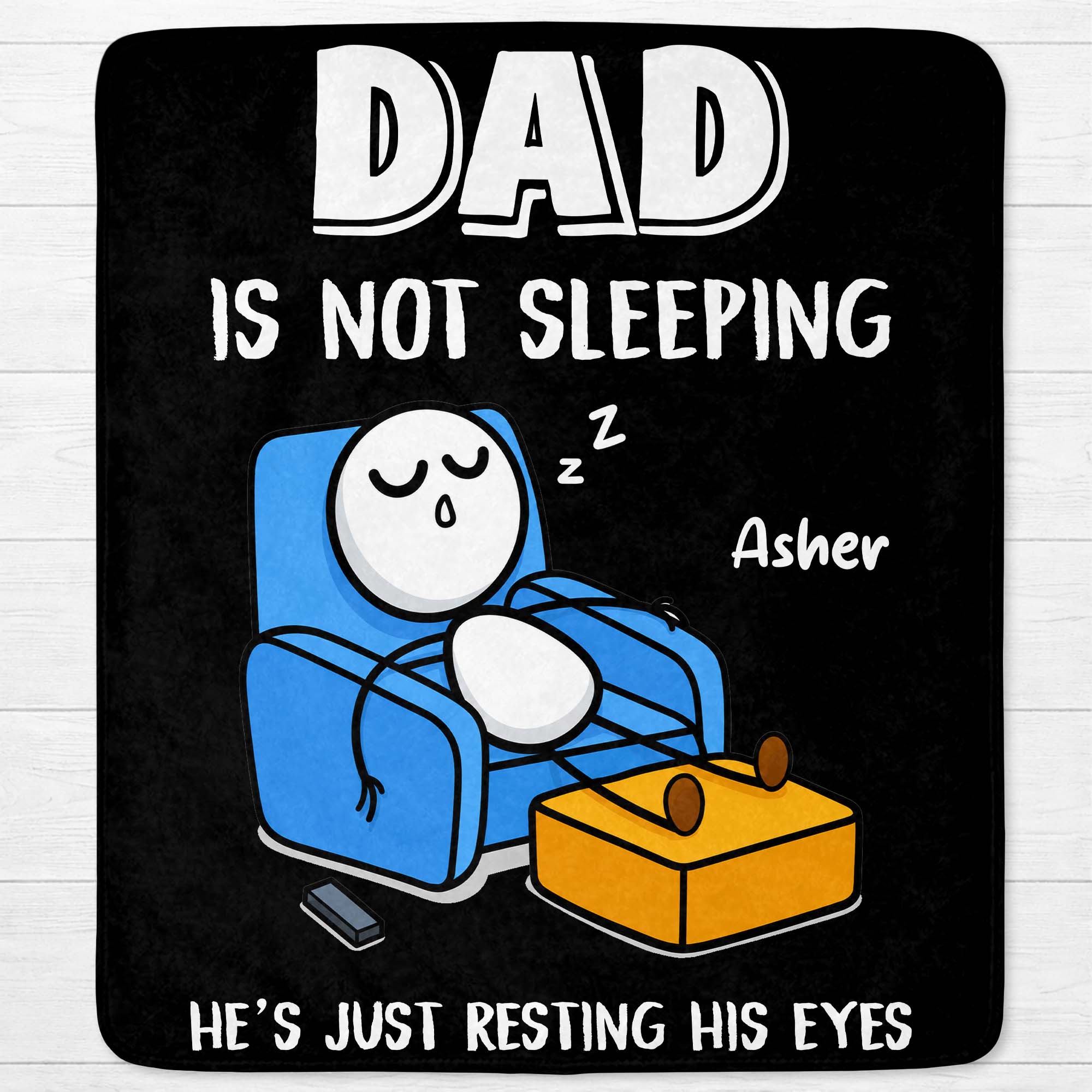 Personalized Fleece Blanket Gift for Dad Custom Name Funny