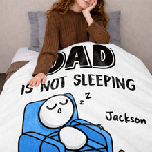 Load image into Gallery viewer, Personalized Fleece Blanket Gift for Dad Custom Name Funny
