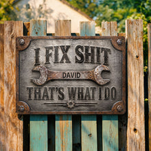 Load image into Gallery viewer, Personalized Metal Sign Custom Name Handyman Gift for Dad
