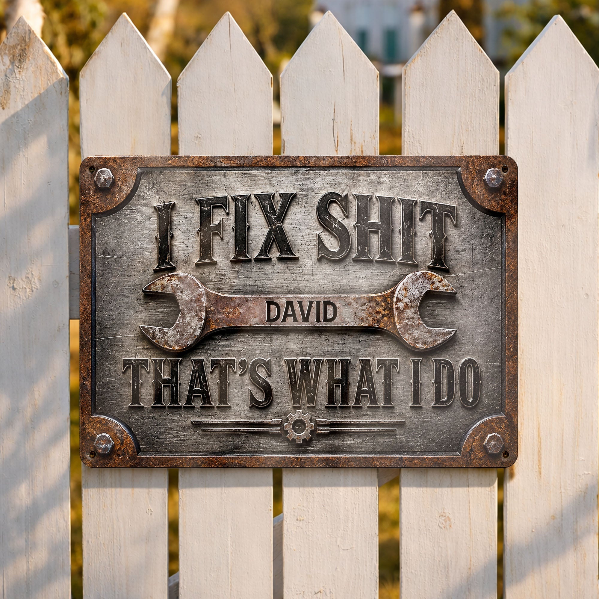 Personalized Metal Sign Custom Name Handyman Gift for Dad