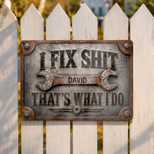 Load image into Gallery viewer, Personalized Metal Sign Custom Name Handyman Gift for Dad
