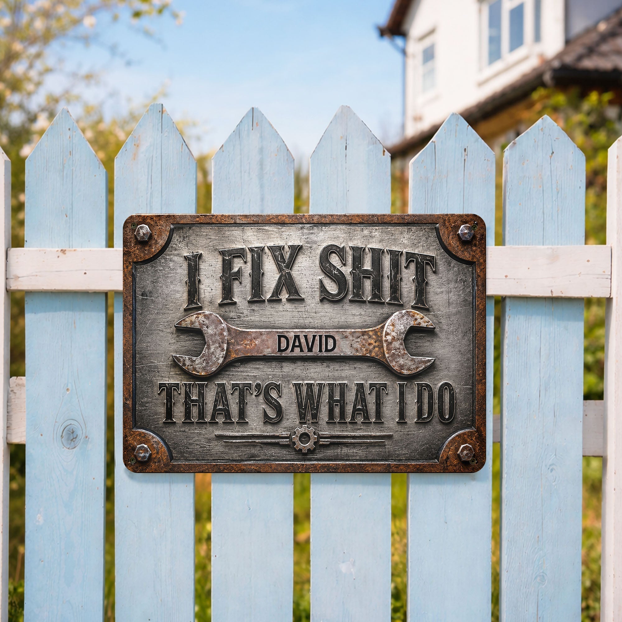 Personalized Metal Sign Custom Name Handyman Gift for Dad