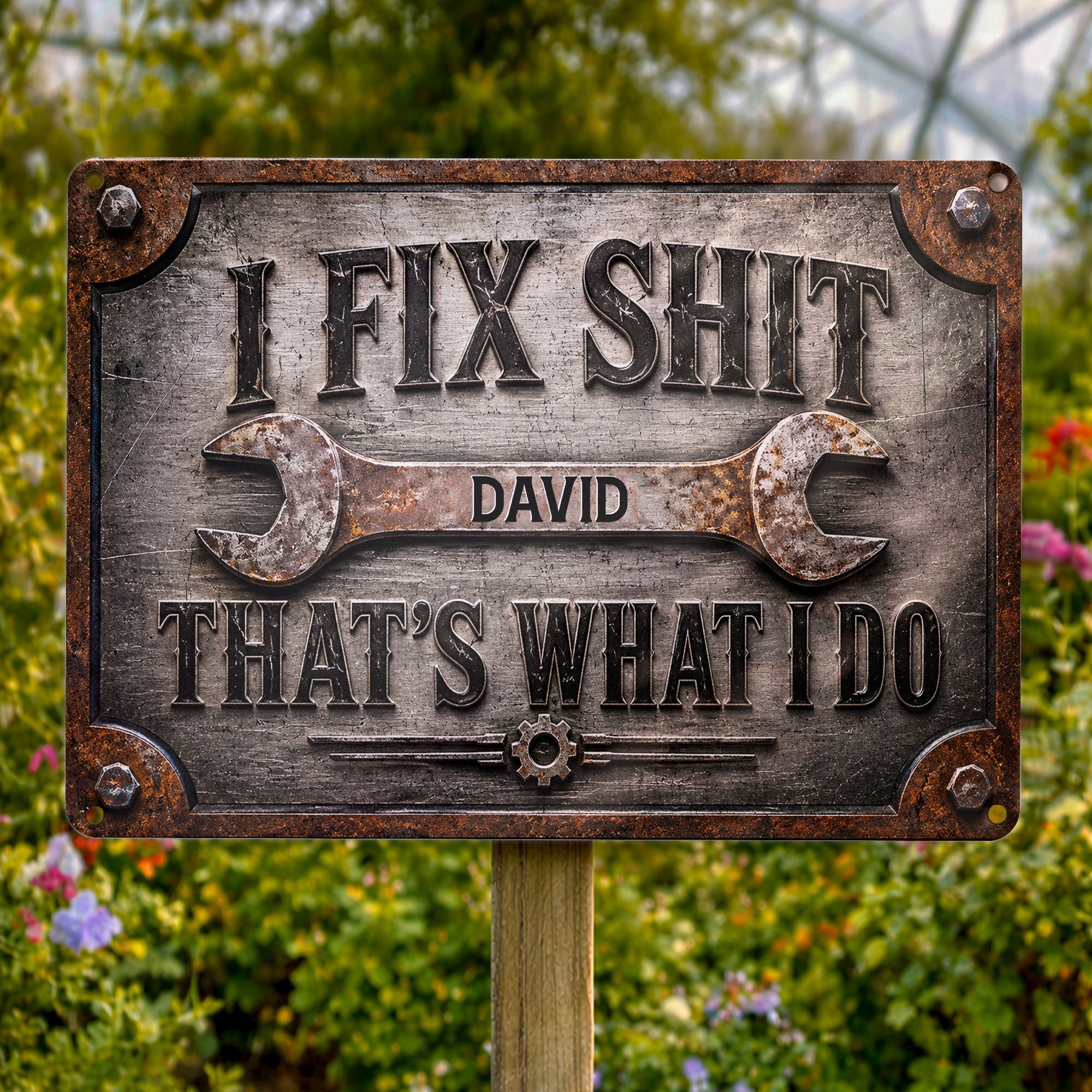 Personalized Metal Sign Custom Name Handyman Gift for Dad