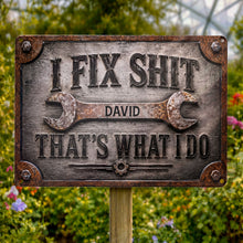 Load image into Gallery viewer, Personalized Metal Sign Custom Name Handyman Gift for Dad
