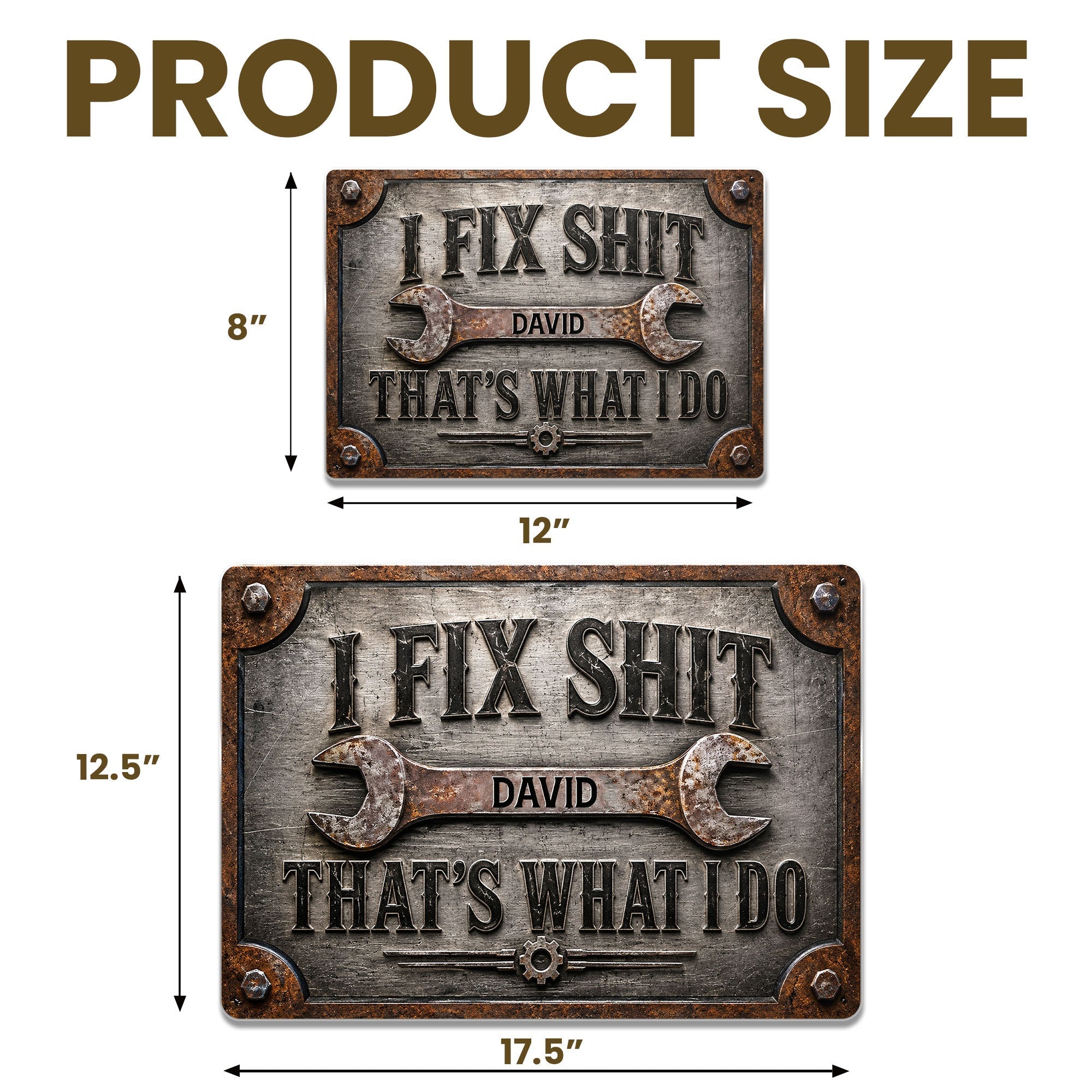 Personalized Metal Sign Custom Name Handyman Gift for Dad