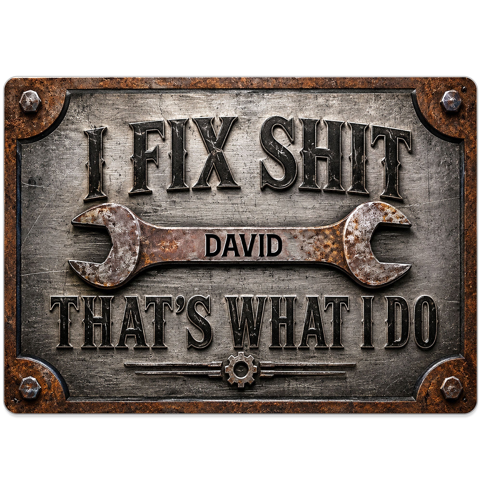 Personalized Metal Sign Custom Name Handyman Gift for Dad