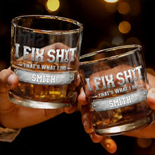 Load image into Gallery viewer, Personalized Custom Whiskey Glass with Metal Wrench Graphic Gift for Dad
