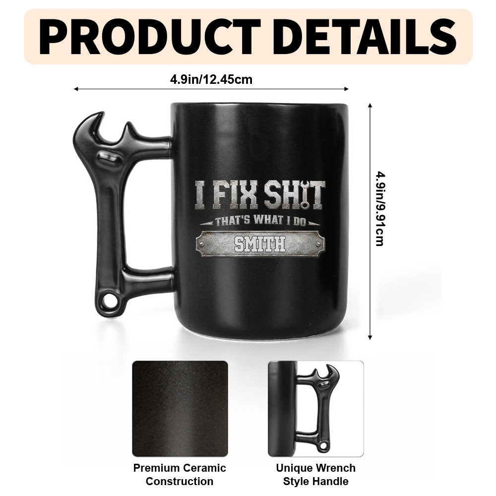 Personalized Wrench Handle Coffee Mug Custom Name Gift for Dad