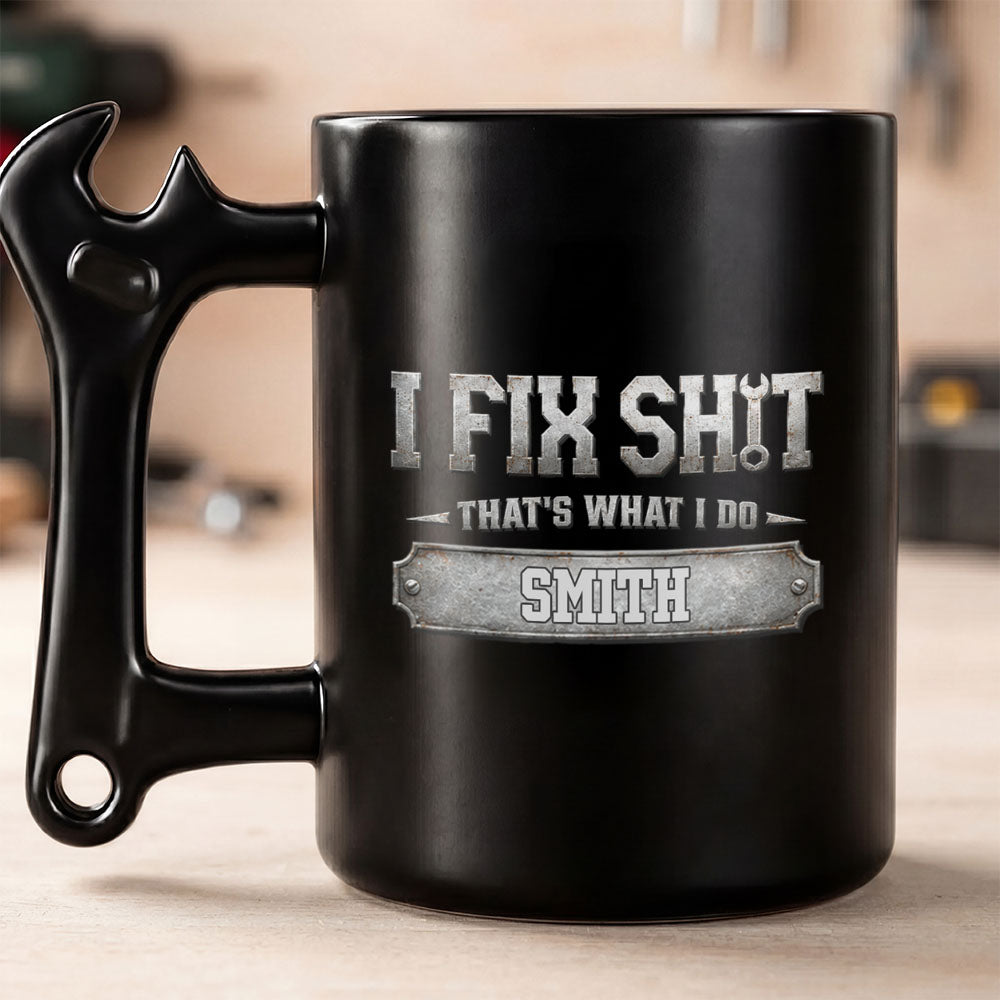 Personalized Wrench Handle Coffee Mug Custom Name Gift for Dad