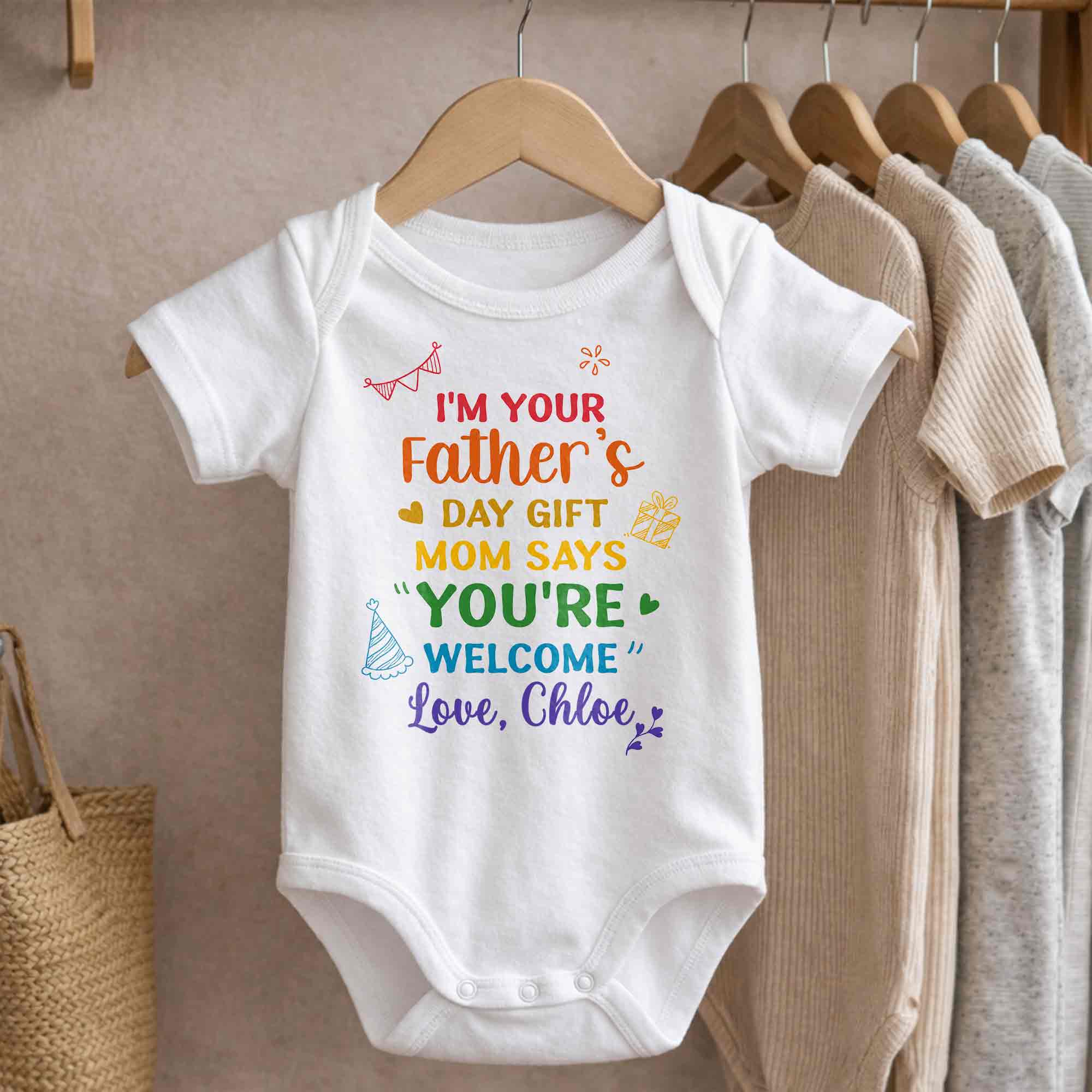Personalized Custom Baby Onesie for Dad's Father's Day Gift