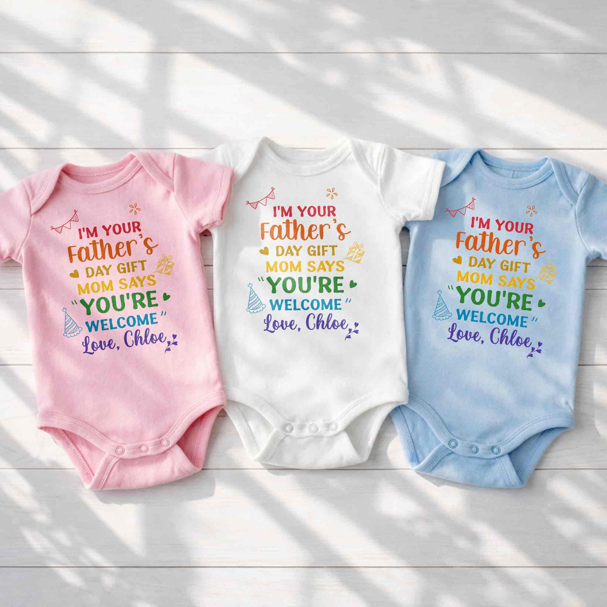 Personalized Custom Baby Onesie for Dad's Father's Day Gift