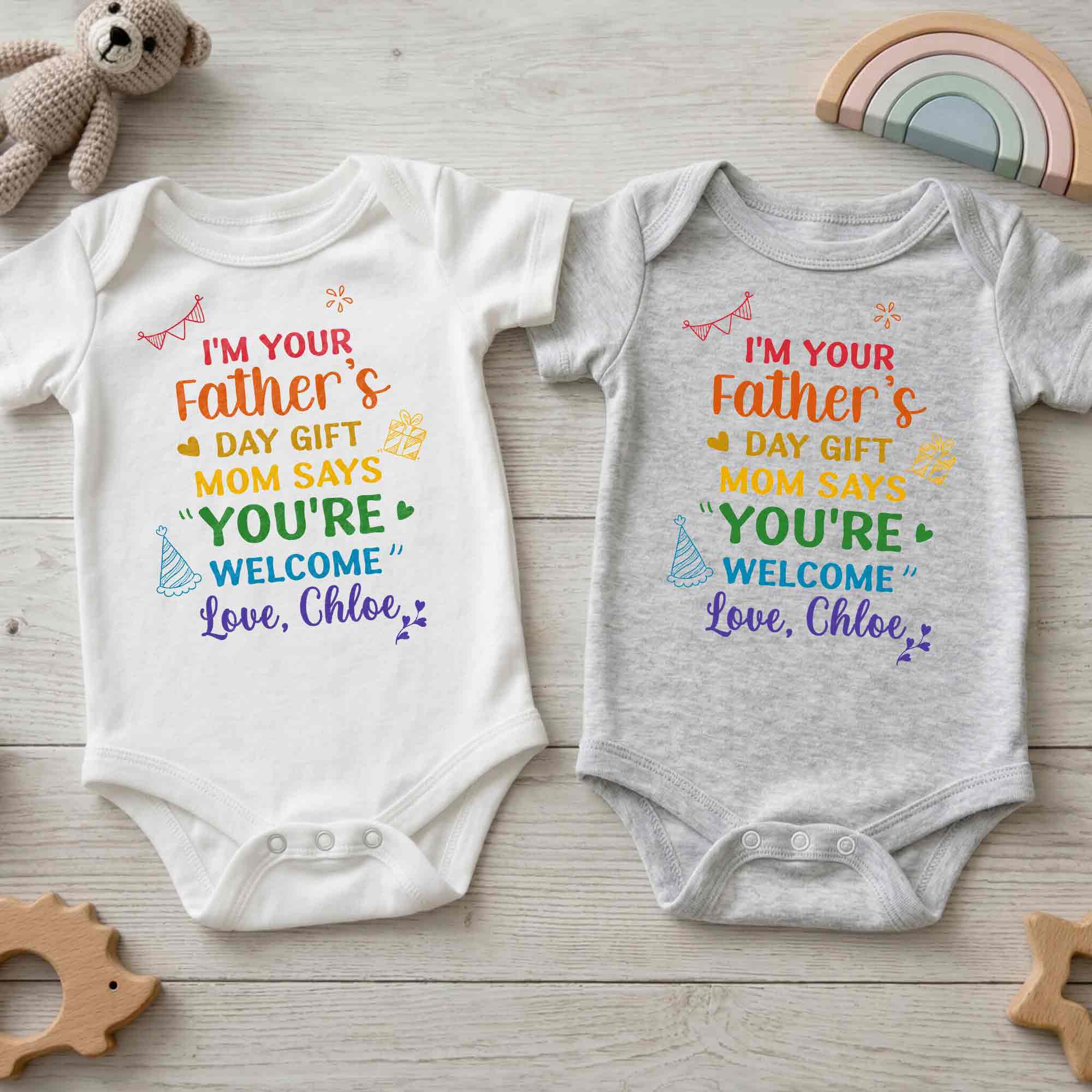 Personalized Custom Baby Onesie for Dad's Father's Day Gift