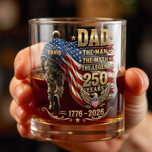 Load image into Gallery viewer, Personalized Custom Whiskey Glass American Flag Gift for Dad
