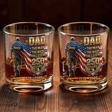 Load image into Gallery viewer, Personalized Custom Whiskey Glass American Flag Gift for Dad
