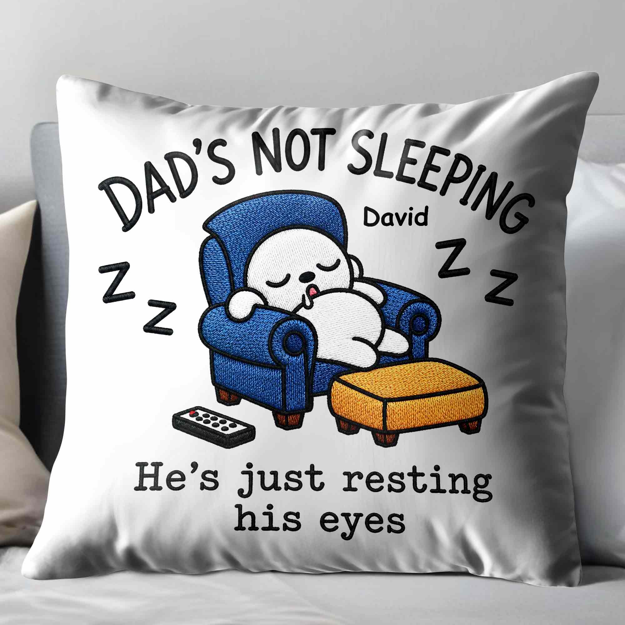 Personalized Custom Pillow for Dad Resting Eyes Gift