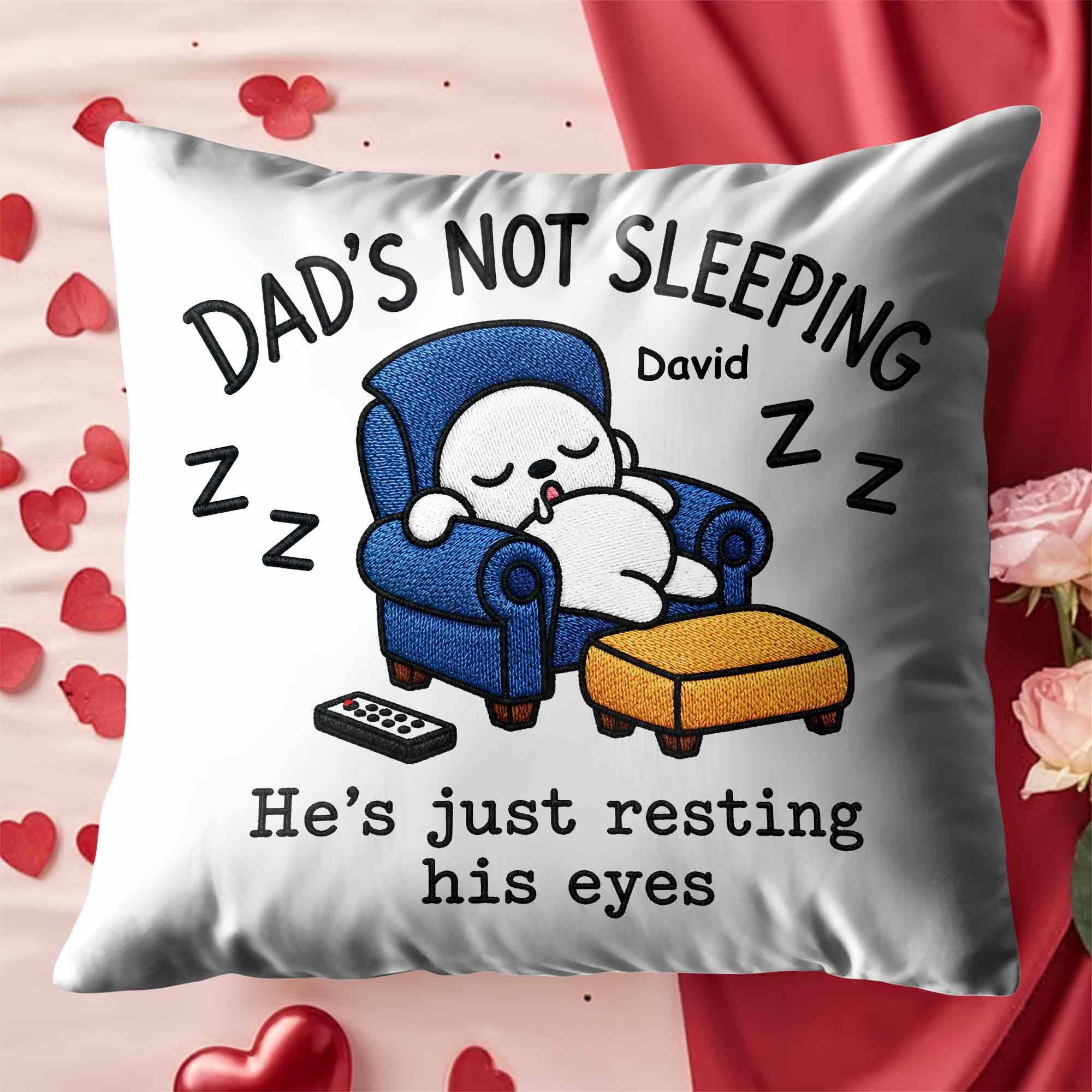 Personalized Custom Pillow for Dad Resting Eyes Gift