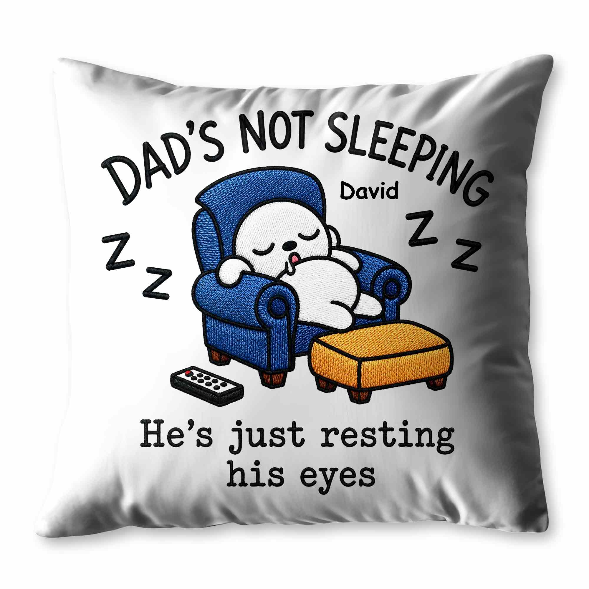 Personalized Custom Pillow for Dad Resting Eyes Gift