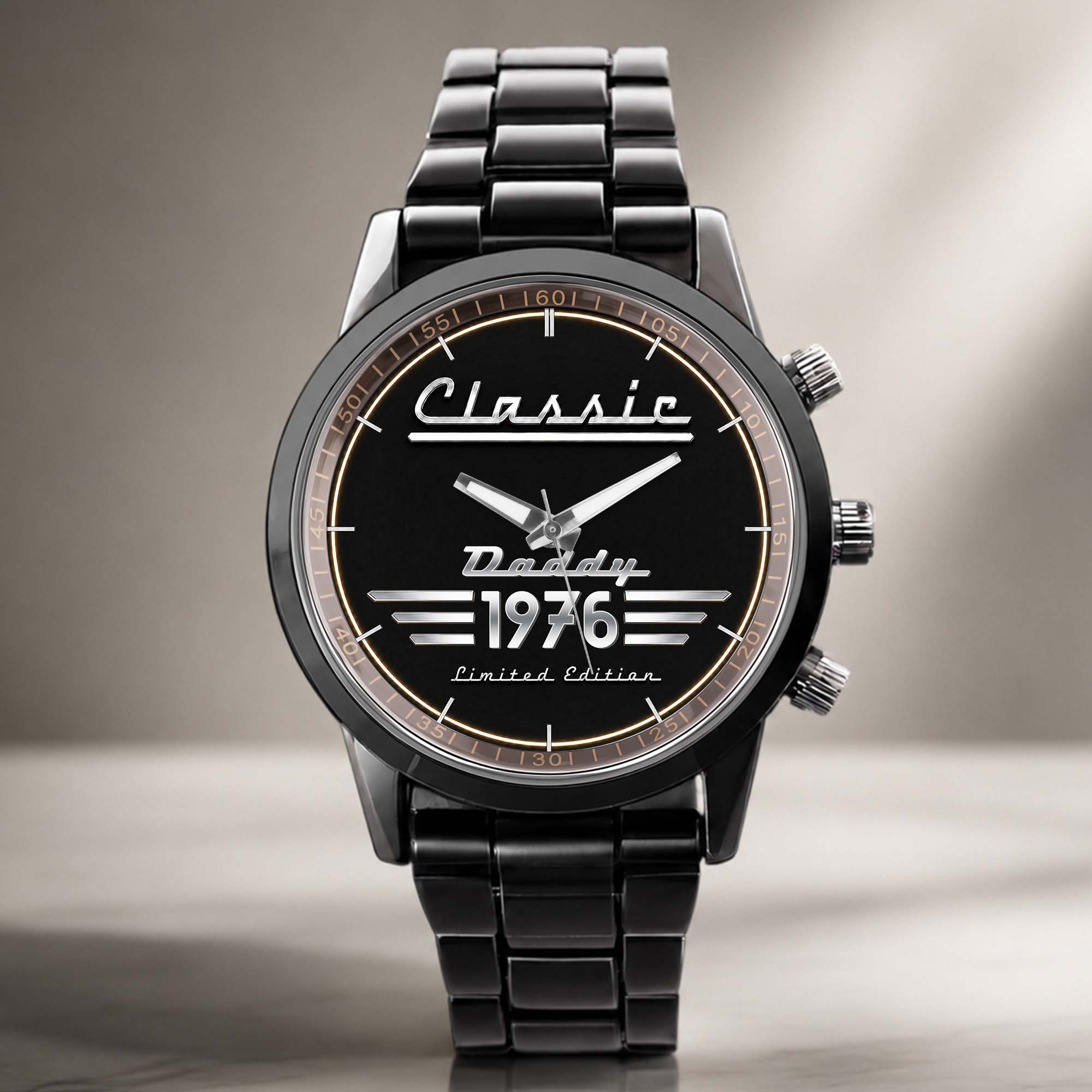 Personalized Men's Watch Custom Name Gift for Dad Black
