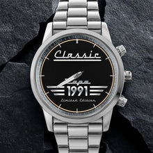 Load image into Gallery viewer, Personalized Men's Watch Custom Name Gift for Dad Black
