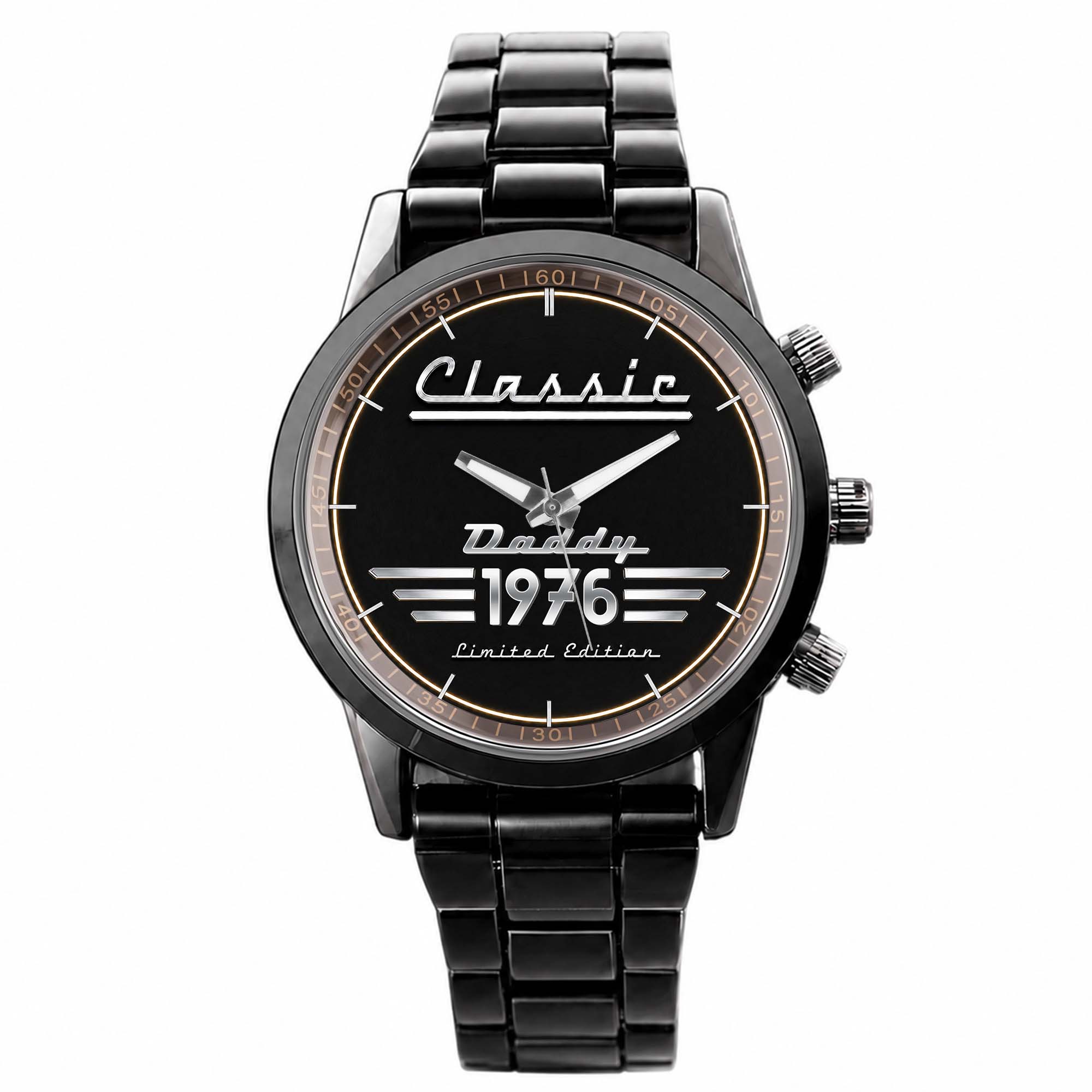 Personalized Men's Watch Custom Name Gift for Dad Black