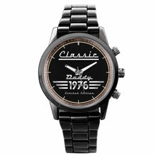 Load image into Gallery viewer, Personalized Men's Watch Custom Name Gift for Dad Black
