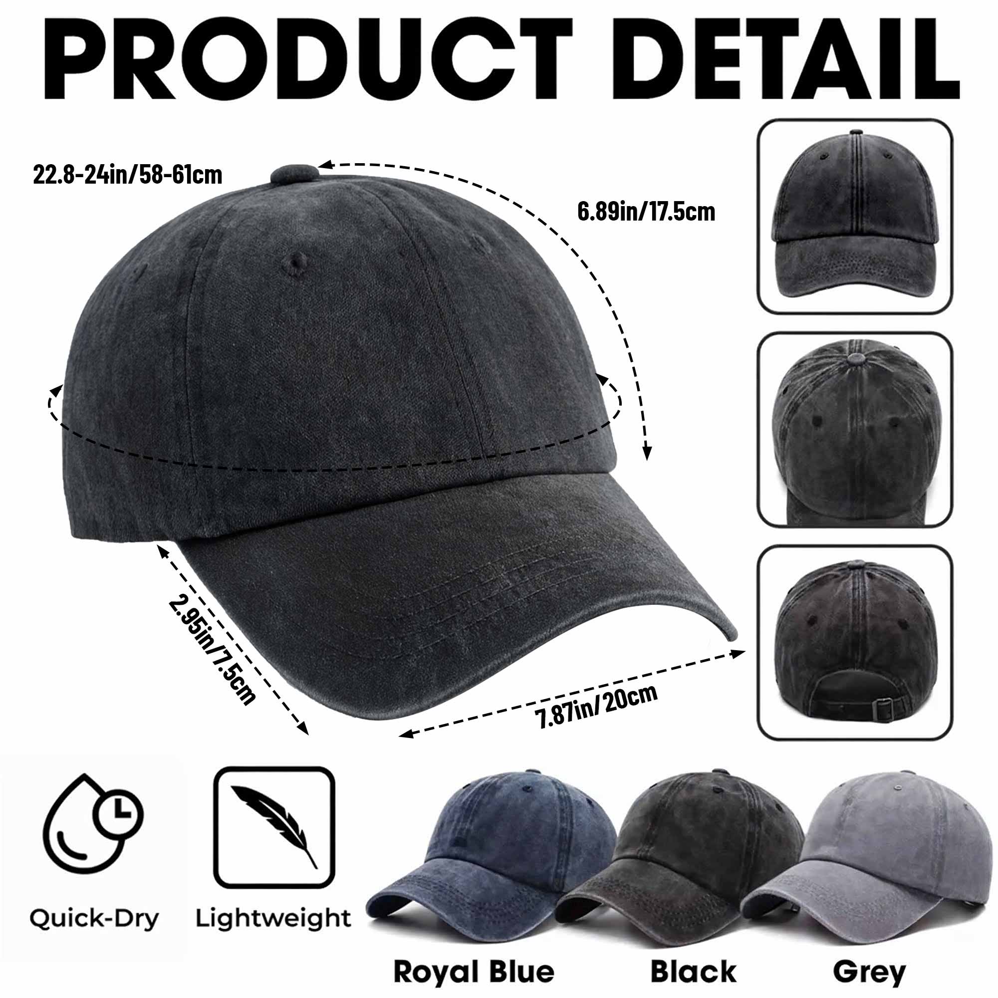 Personalized Denim Cap for Dad with Custom Text - Great Gift