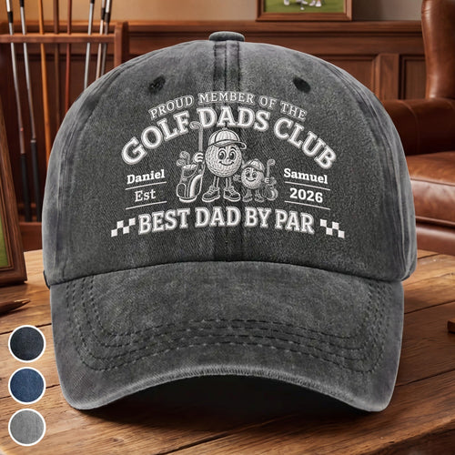 Personalized Washed Denim Cap for Golf Dads Best Dad Gift