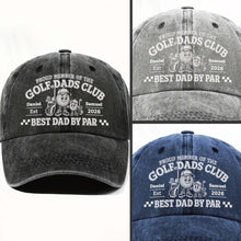 Load image into Gallery viewer, Personalized Washed Denim Cap for Golf Dads Best Dad Gift
