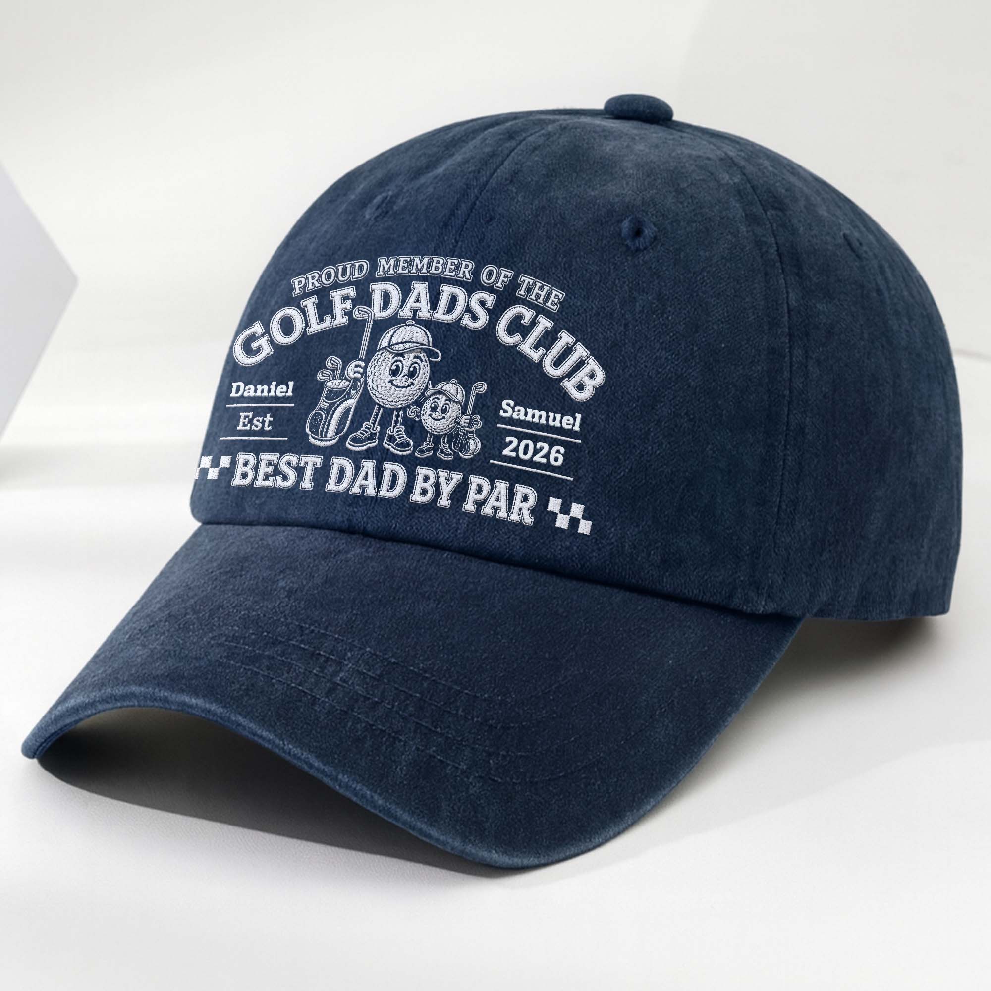 Personalized Washed Denim Cap for Golf Dads Best Dad Gift