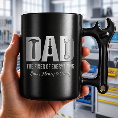 Personalized Wrench Handle Coffee Mug Custom Gift for Dad