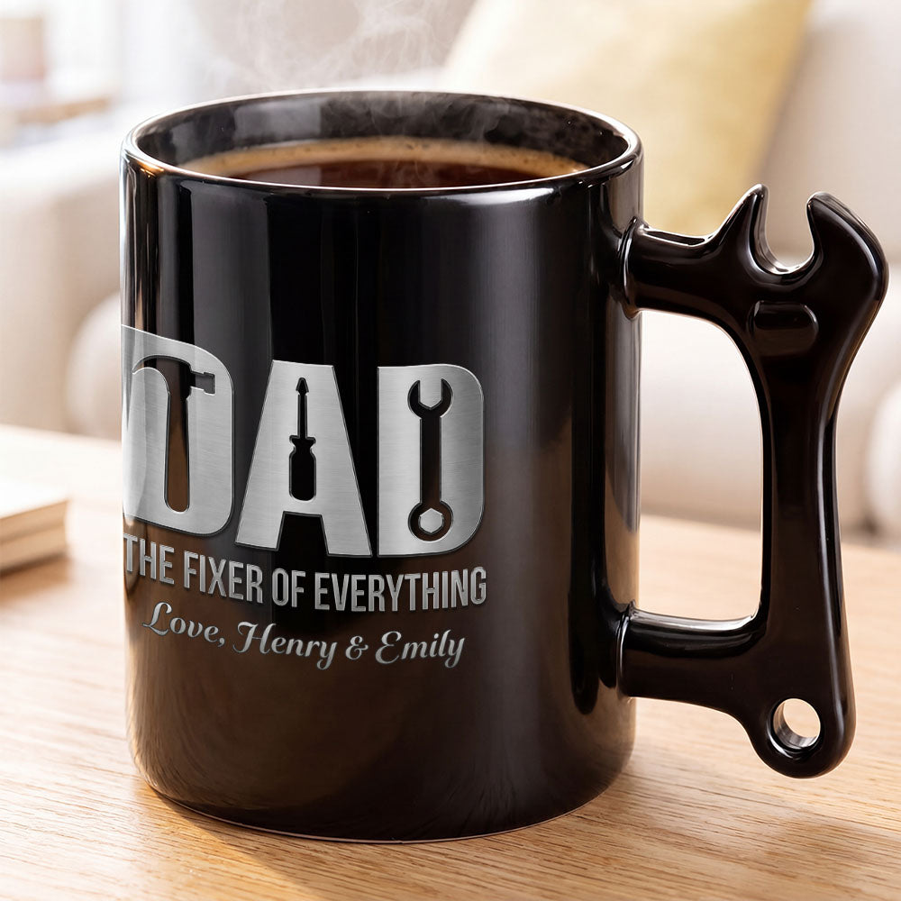 Personalized Wrench Handle Coffee Mug Custom Gift for Dad
