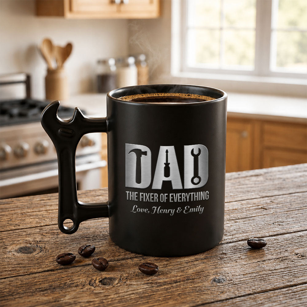 Personalized Wrench Handle Coffee Mug Custom Gift for Dad