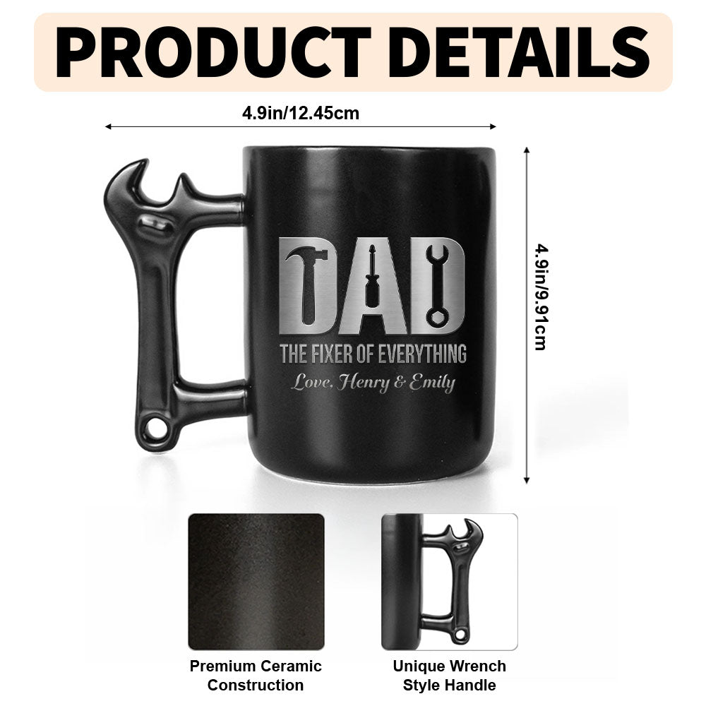 Personalized Wrench Handle Coffee Mug Custom Gift for Dad