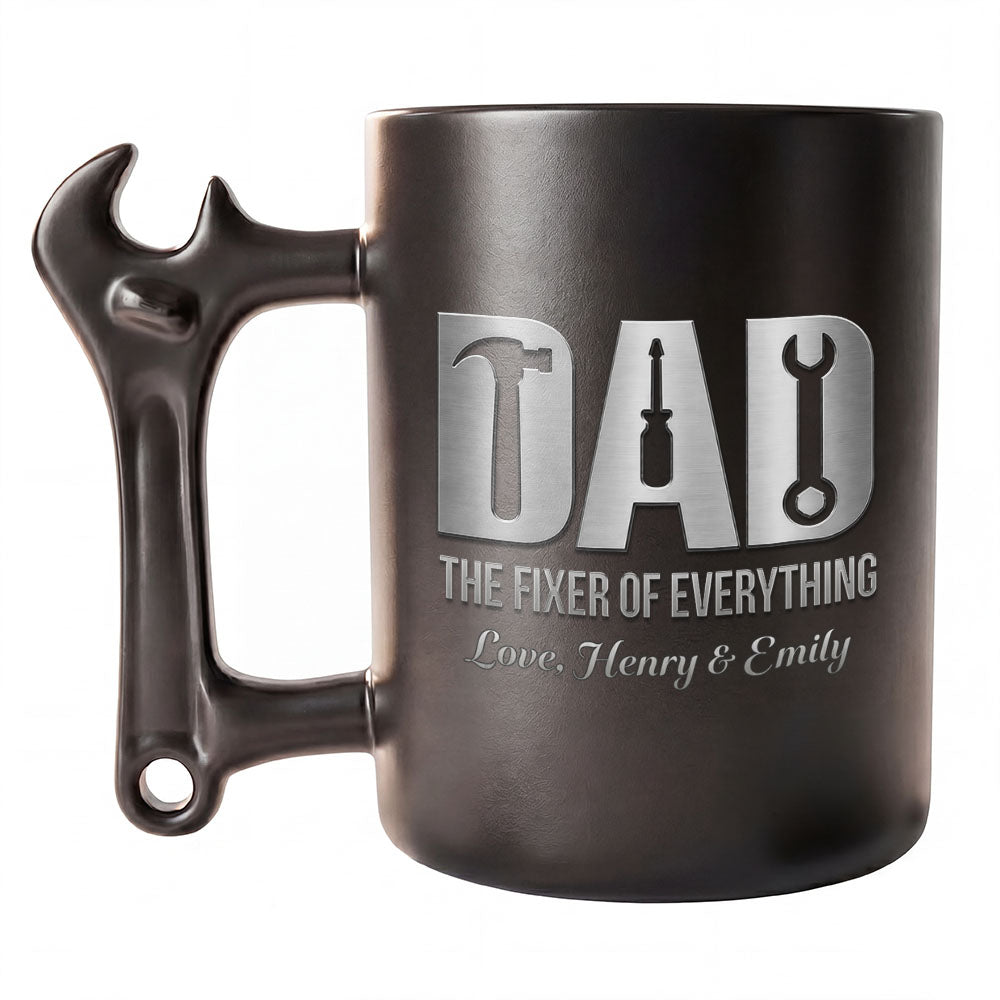 Personalized Wrench Handle Coffee Mug Custom Gift for Dad