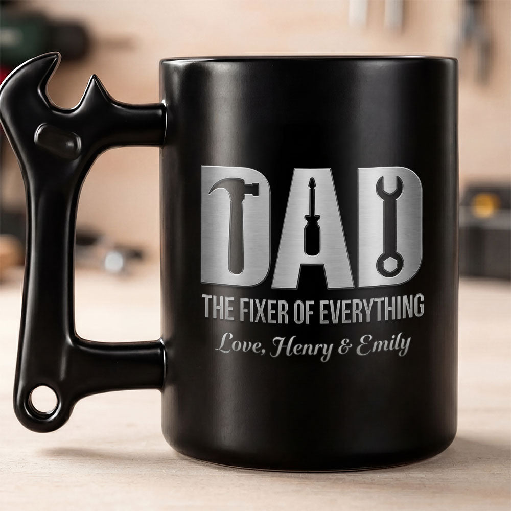 Personalized Wrench Handle Coffee Mug Custom Gift for Dad