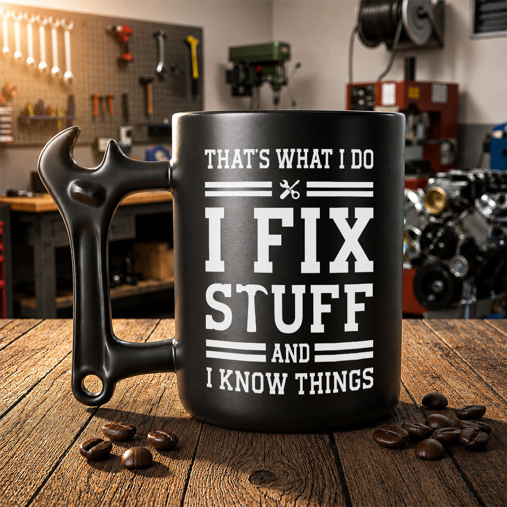 Personalized Wrench Handle Mug Custom Gift for Dad