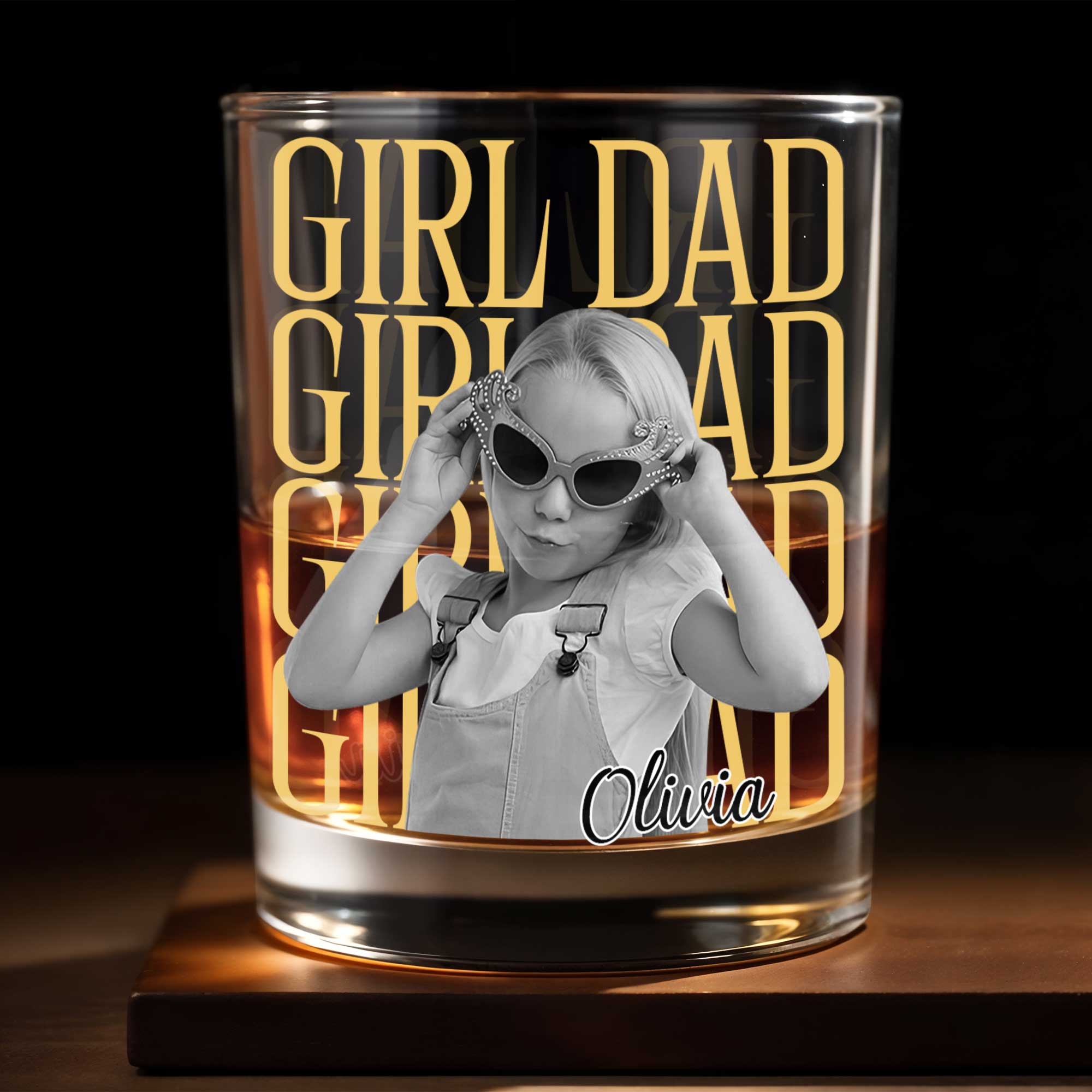 Personalized Custom Whiskey Glass Photo Upload Gift for Dad