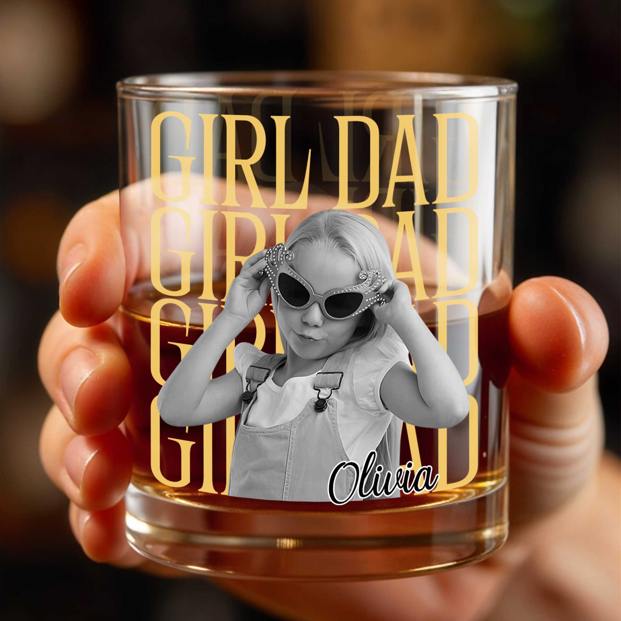 Personalized Custom Whiskey Glass Photo Upload Gift for Dad