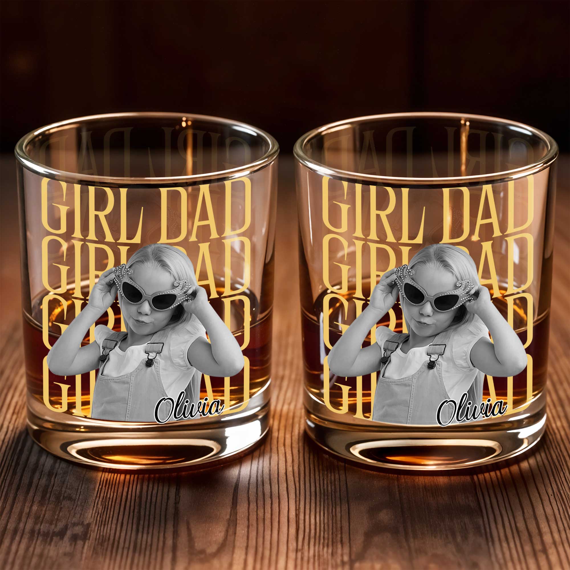 Personalized Custom Whiskey Glass Photo Upload Gift for Dad