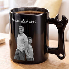 Load image into Gallery viewer, Personalized Wrench Handle Coffee Mug Custom Photo Gift for Dad
