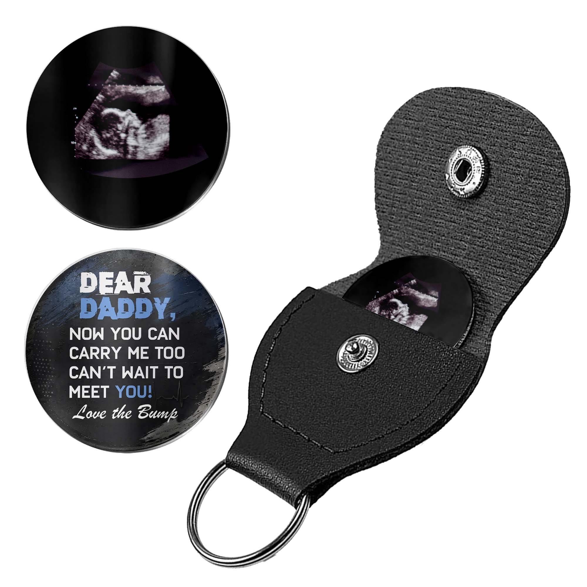 Personalized Ultrasound Photo Pocket Hug Custom Gift for Dad