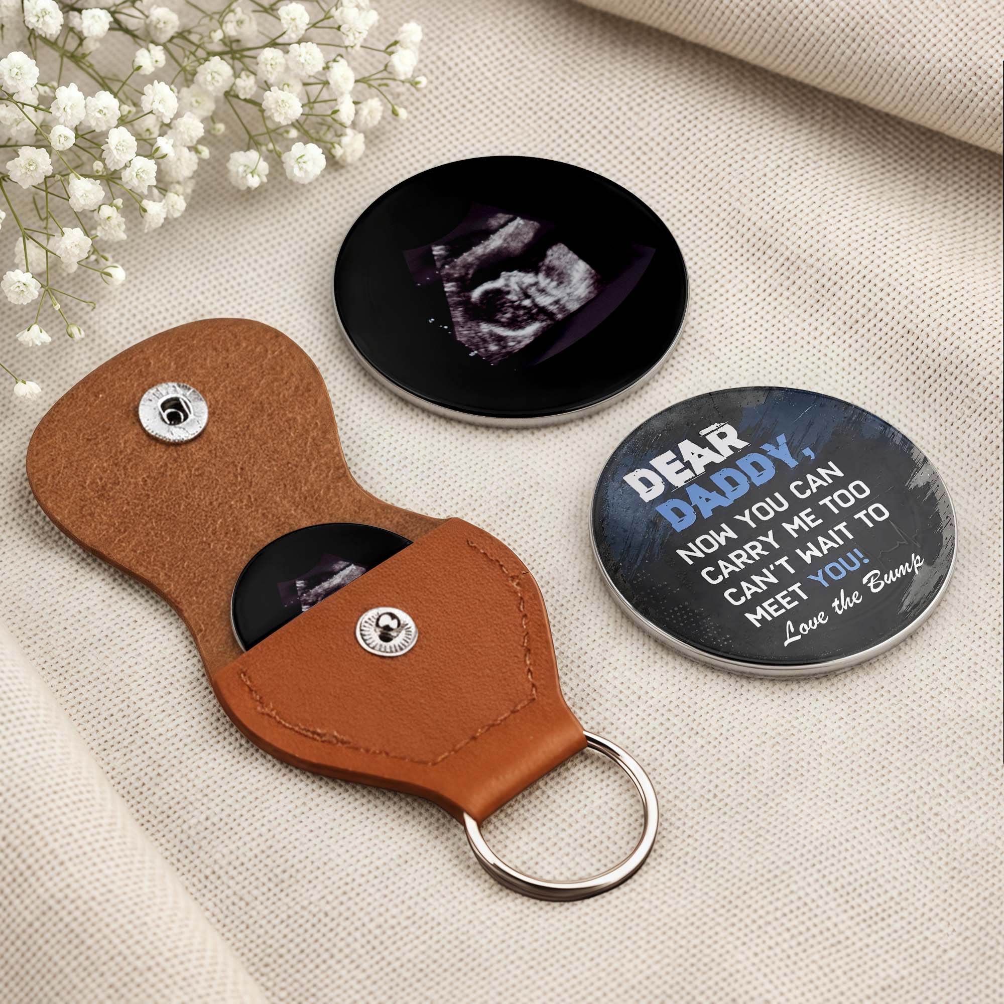 Personalized Ultrasound Photo Pocket Hug Custom Gift for Dad