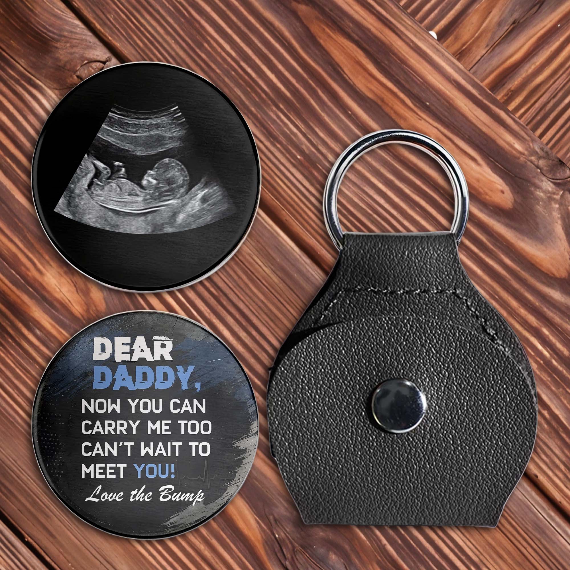 Personalized Ultrasound Photo Pocket Hug Custom Gift for Dad