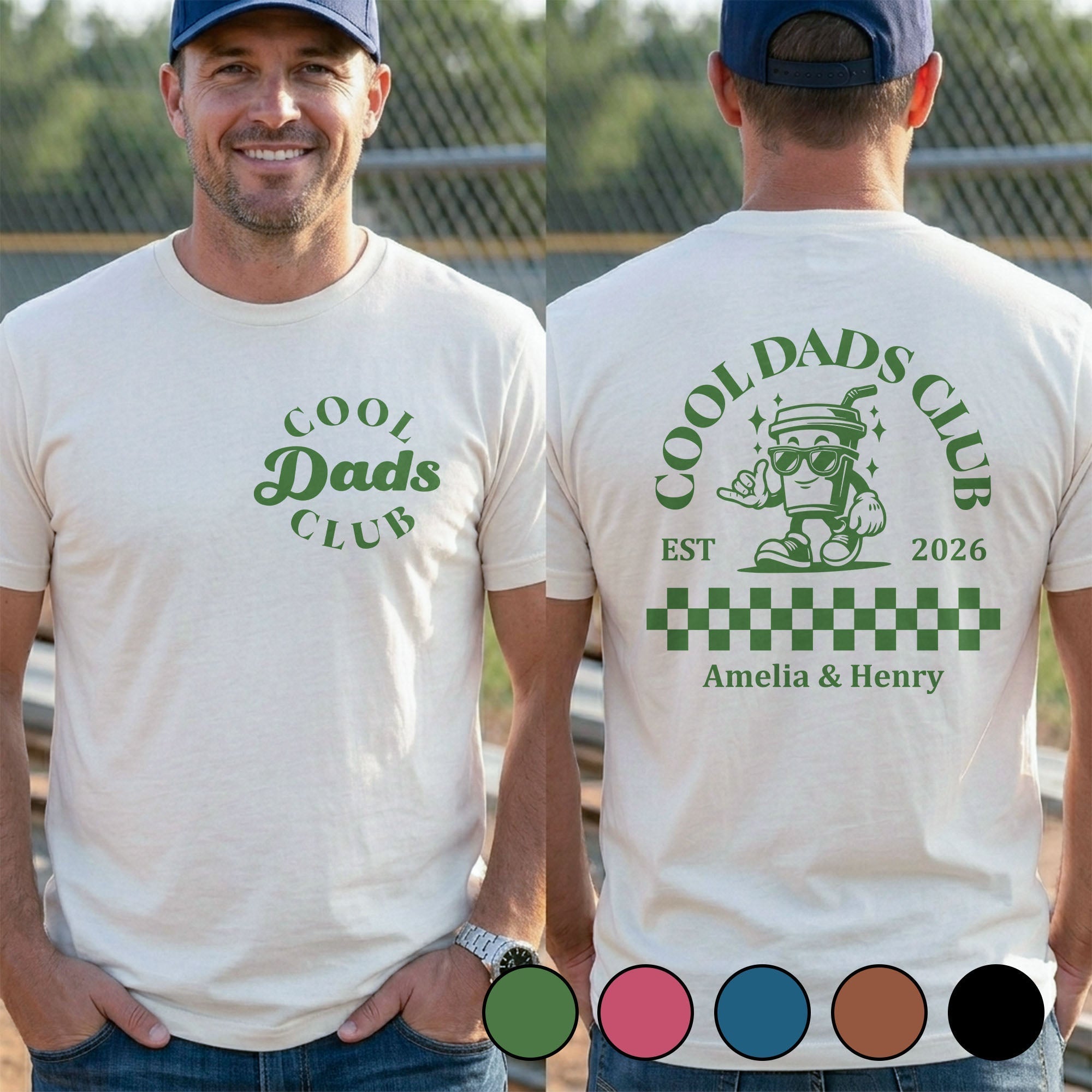 Personalized Cool Dads Club Custom T-Shirt Gift for Dad