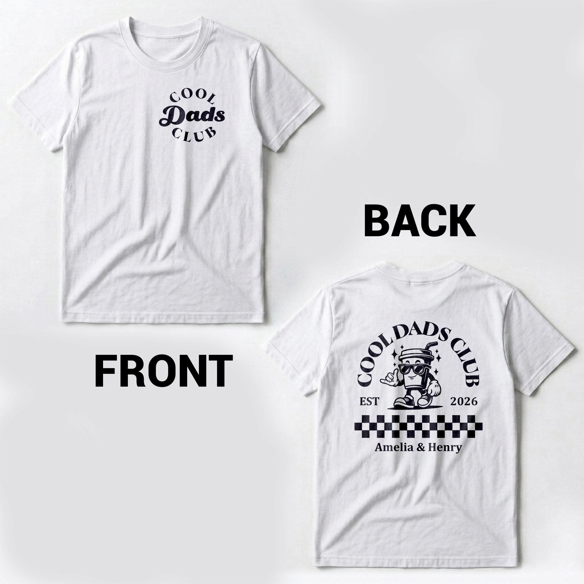 Personalized Cool Dads Club Custom T-Shirt Gift for Dad
