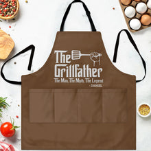 Load image into Gallery viewer, Personalized Grillfather Apron Custom Name Gift for Dad
